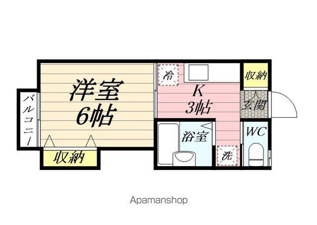 メゾン・アスリート(1K/2階)の間取り写真