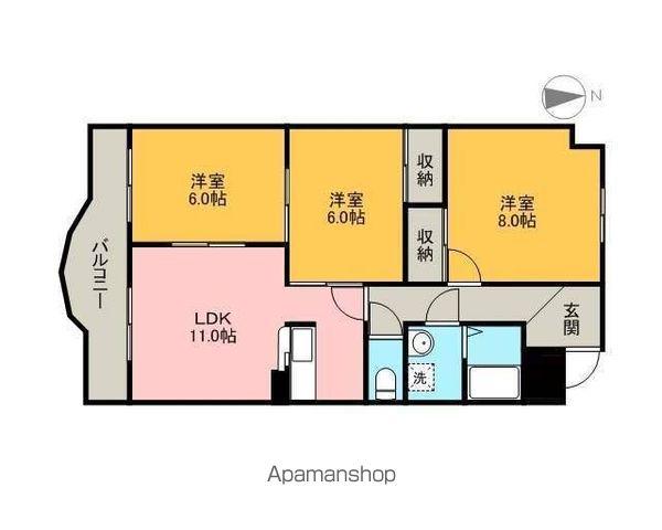 ソシエ 2001(3LDK/1階)の間取り写真