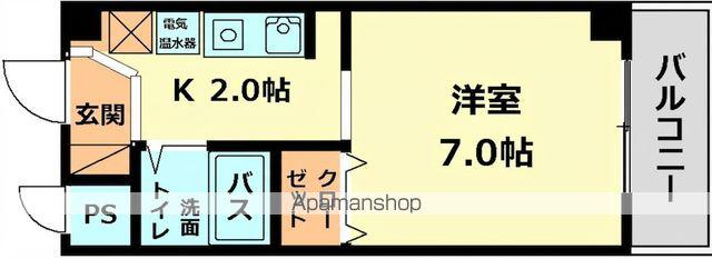 エランビタール(1K/4階)の間取り写真