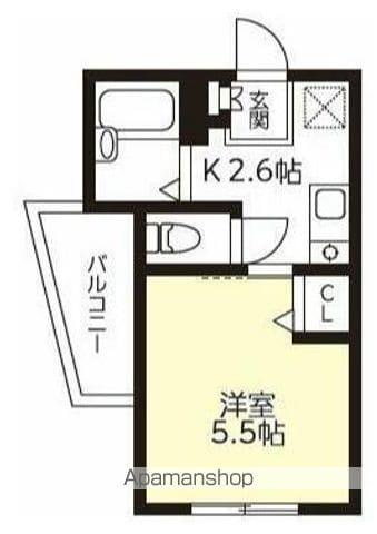 ホワイトファン(1K/2階)の間取り写真