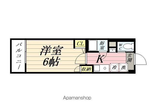 駒岡3丁目アパート(1K/2階)の間取り写真