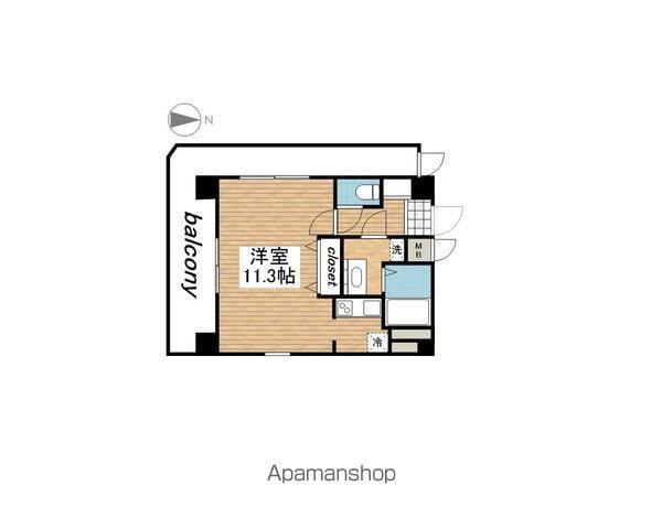 ファーストプレイス菊川(ワンルーム/11階)の間取り写真