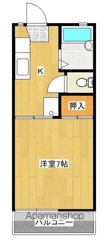セゾンコーポ都原(1K/2階)の間取り写真