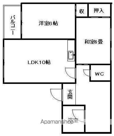 ニュースマイルビル(2LDK/1階)の間取り写真