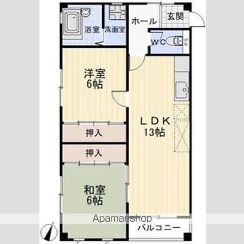 ヘルメス成瀬(2LDK/3階)の間取り写真