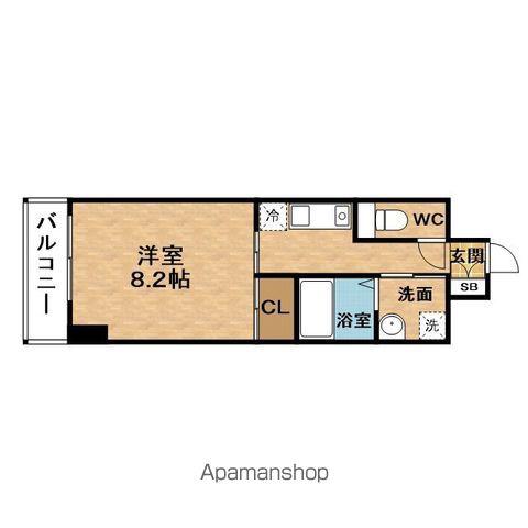 DUEHONJO(1K/8階)の間取り写真