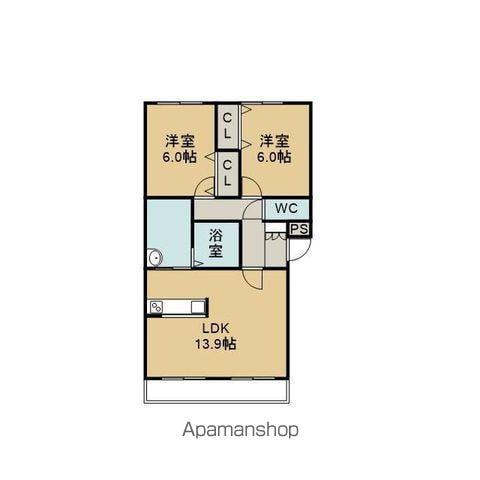 VICTORIAⅧ(2LDK/2階)の間取り写真