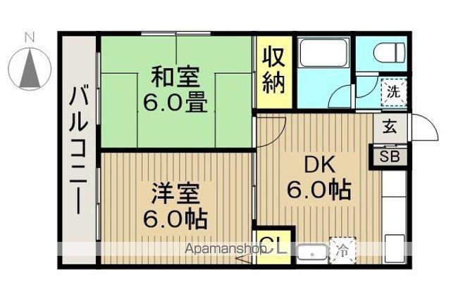 エステート奥戸(2DK/3階)の間取り写真