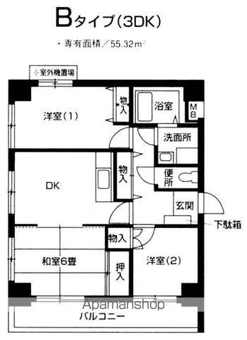 ラ メゾン ドゥ 犬飼(3DK/3階)の間取り写真