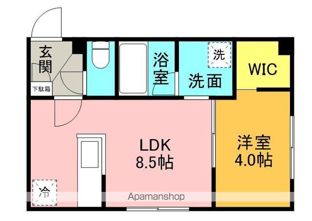 FLAP福住 月寒東1-11MS A棟(1LDK/4階)の間取り写真