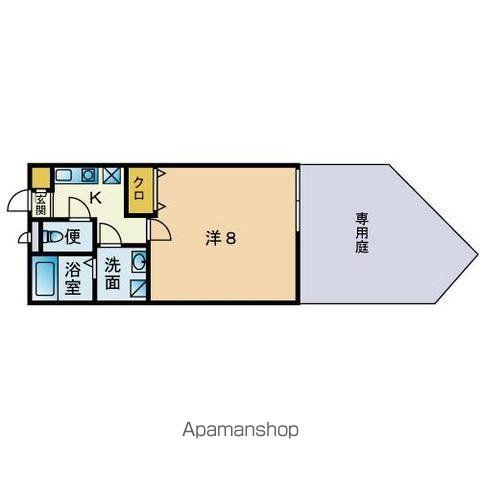 アムールシュマン城南(1K/1階)の間取り写真