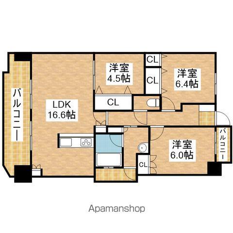 ステラートシティ桜山(3LDK/6階)の間取り写真