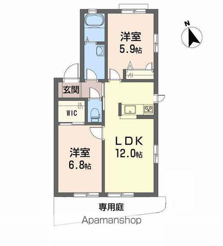プランドール凛B棟(2LDK/1階)の間取り写真
