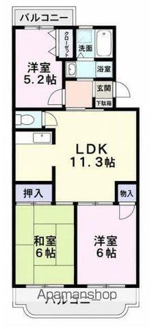 ジュネ向山一番館(3LDK/1階)の間取り写真