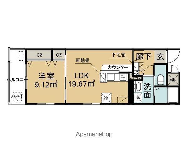 リヴェル紺屋町(1LDK/3階)の間取り写真