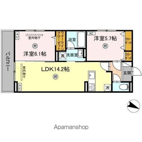 D-ROOM原町駅南(2LDK/2階)の間取り写真