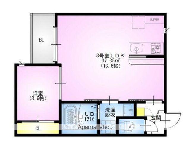 REGALEST 東大宮(1LDK/1階)の間取り写真