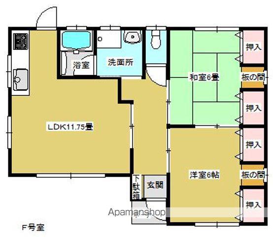 東北本線 二本松駅 徒歩28分 1階建 築26年(2LDK)の間取り写真