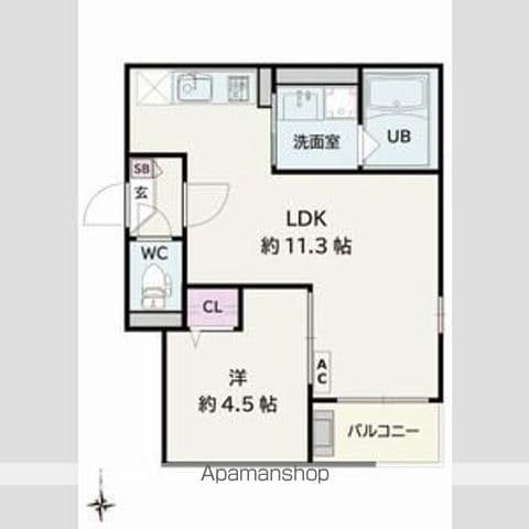 JACK SAMBANⅡ(1LDK/3階)の間取り写真