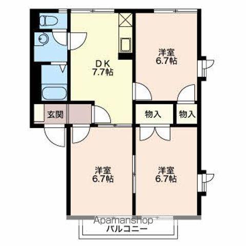 フレグランスこばやしB棟(3DK/1階)の間取り写真