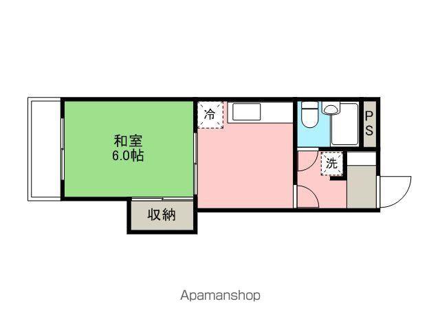レジデンスケンビ(1DK/3階)の間取り写真