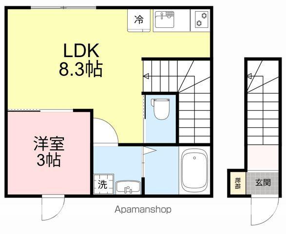 シャンテ連坊 A(1LDK/2階)の間取り写真