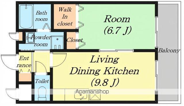 エムロイヤル(1LDK/4階)の間取り写真
