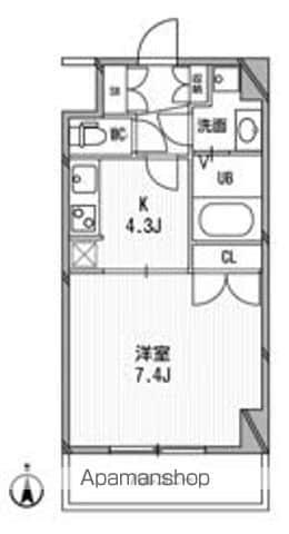 スペーシア高円寺Ⅰ(1K/4階)の間取り写真