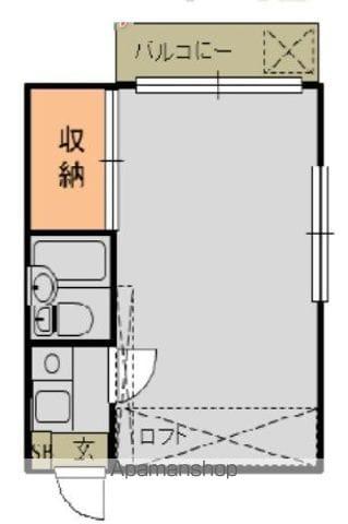 フローラル花梨Ⅱ(1K/2階)の間取り写真