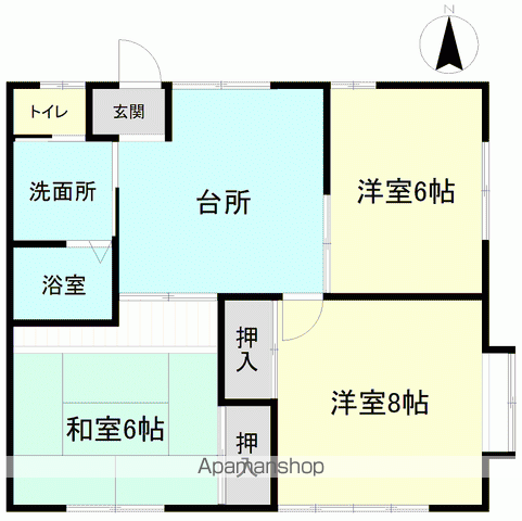 コーポみのぶΑ(3DK/2階)の間取り写真