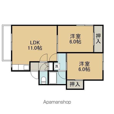 ゼフィール(2LDK/3階)の間取り写真