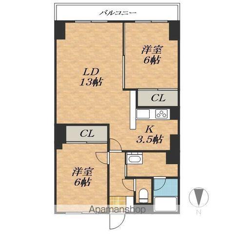 CENTER CITY3(2LDK/2階)の間取り写真