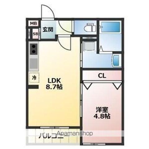 ALEGRIA泉佐野Ⅱ(1LDK/1階)の間取り写真