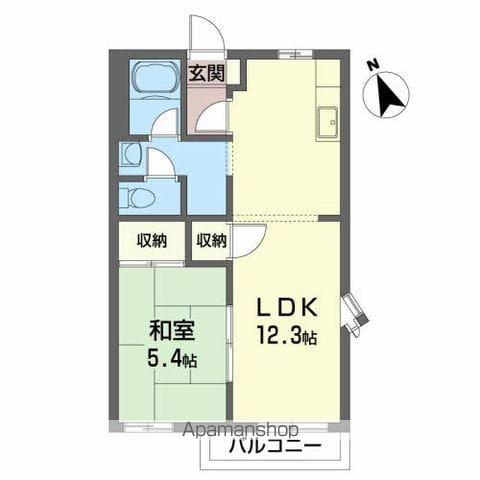 ジュネス昭和(1LDK/2階)の間取り写真