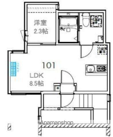アンベリール北赤羽(1LDK/1階)の間取り写真