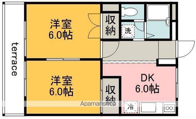 ハイツニュータマA(2DK/1階)の間取り写真