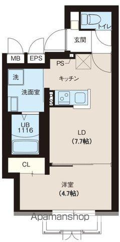 レピュア早稲田レジデンス(1K/2階)の間取り写真