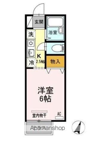 ドルフ北烏山D(1K/1階)の間取り写真