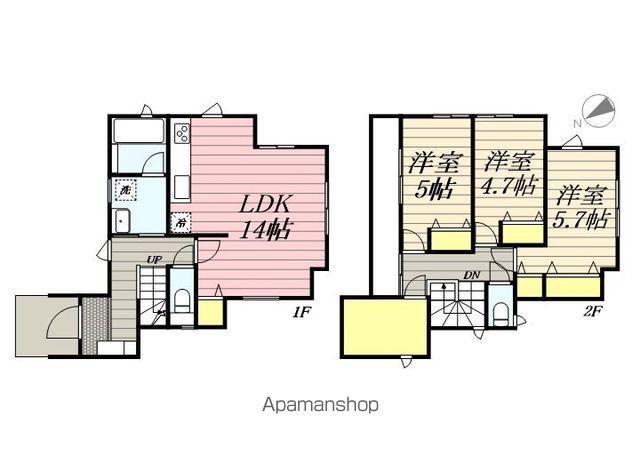総武・中央緩行線 新検見川駅 徒歩10分 2階建 築3年(3LDK)の間取り写真