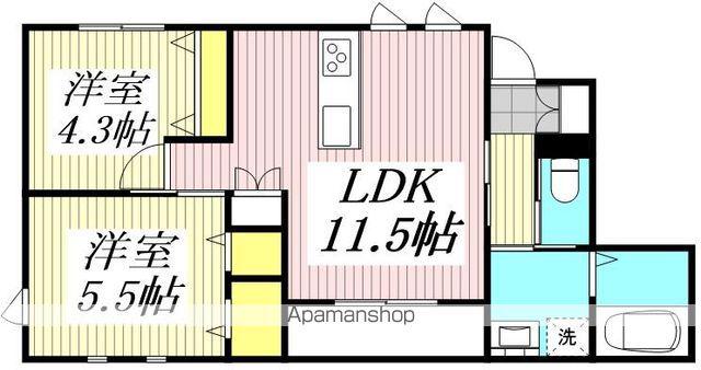 TOMUSEI Ⅵ(2LDK/1階)の間取り写真