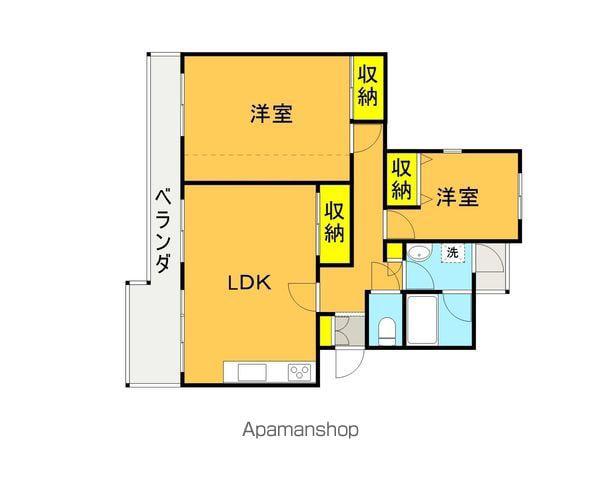 MARUCO万世(2LDK/3階)の間取り写真
