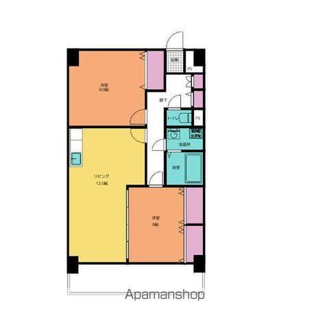 ソレイユ朝宮(2LDK/3階)の間取り写真