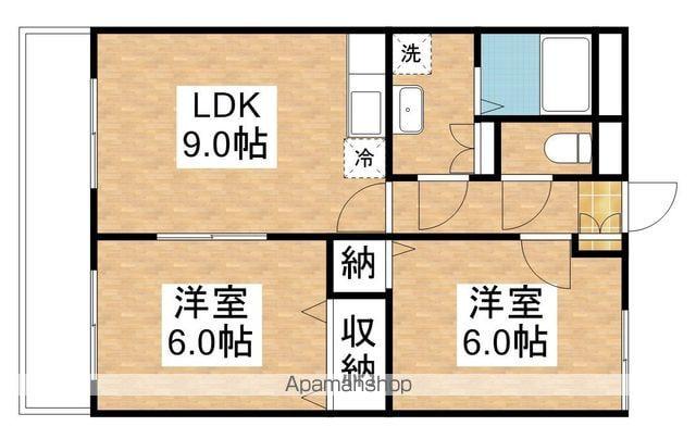 アルエット(2DK/3階)の間取り写真