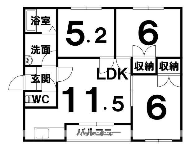 リトルフラッツ1ST(3DK/1階)の間取り写真