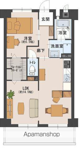 シャトー日東 B(1LDK/1階)の間取り写真