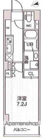四谷坂町レジデンス(1K/4階)の間取り写真