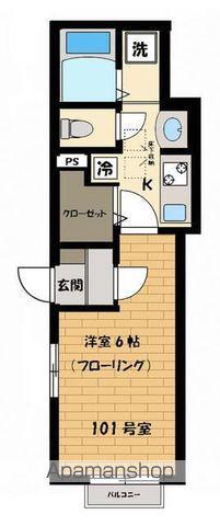 パルクメゾン小西(1K/1階)の間取り写真