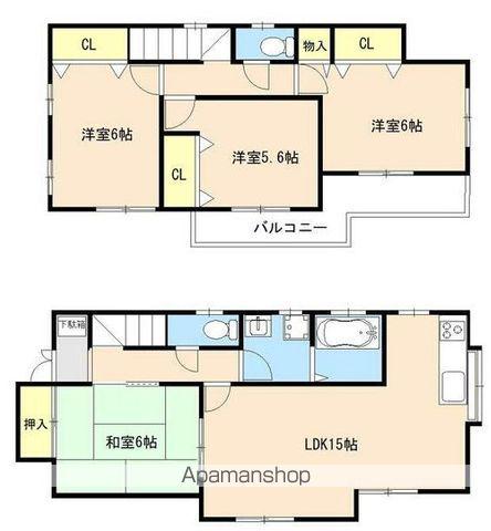 青梅線 東青梅駅 徒歩22分 2階建 築20年(4LDK)の間取り写真