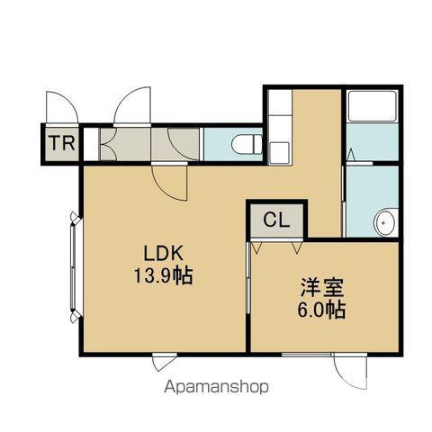 レインボーハウスアドヴァンスⅡ(1LDK/2階)の間取り写真