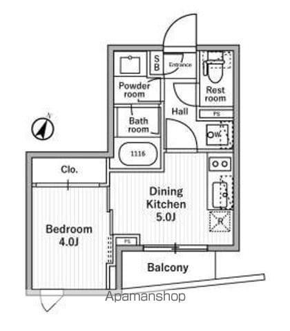 NIDO MOTOHASUNUMA(1DK/1階)の間取り写真
